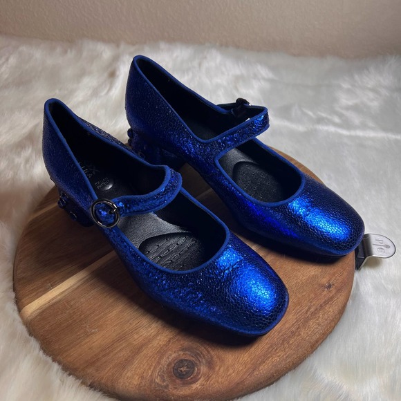 Geox Royal Blue Metallic Seyla Leather Pump Size 36 NWOB - Picture 12 of 13